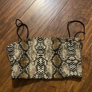 shein snakeskin crop top size XS